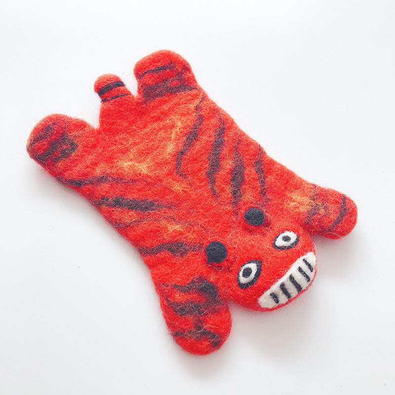 フェルトカップコースターかわいい動物コーヒーマグマットテーブルプレイスマット断熱漫画ダイニングマット家の装飾キッチンポットパッド