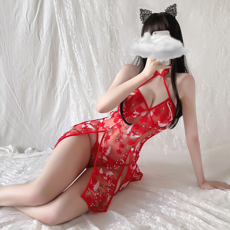 中華風 ランジェリー チャイナドレス 激可愛い セクシー 赤