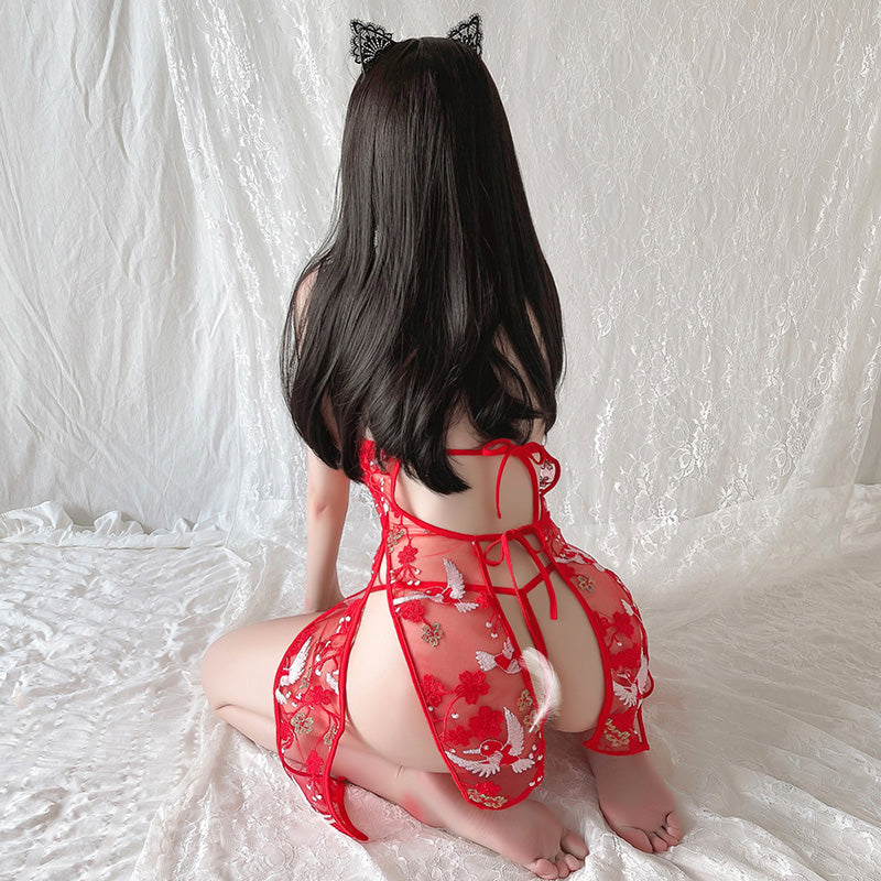 中華風 ランジェリー チャイナドレス 激可愛い セクシー 赤