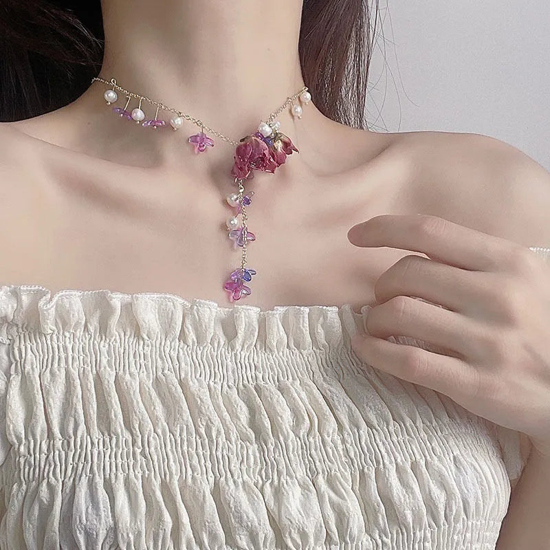 オールドローズ ネックレス