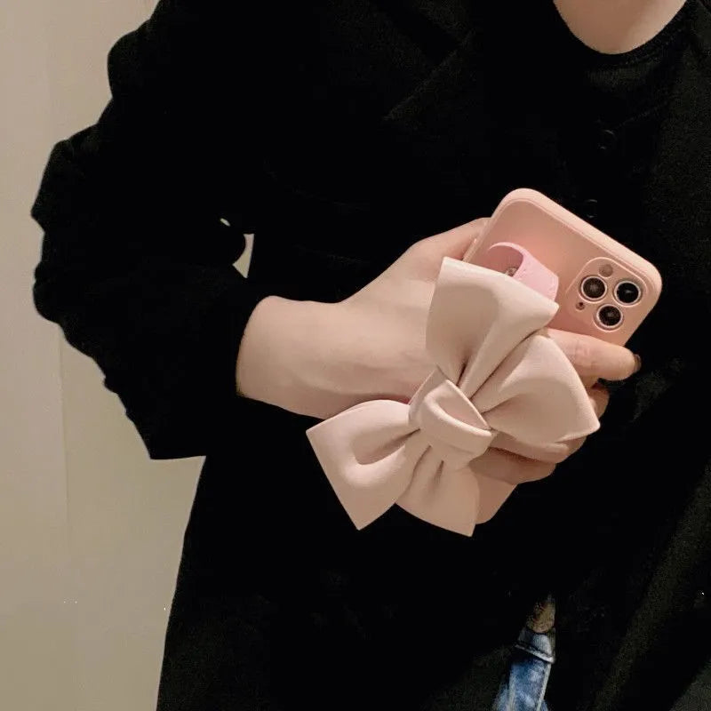 スマホケース レザー 12 11 リボン ガーリー 可愛い 人気 マカロンカラー バンド付き