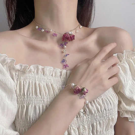 オールドローズ ネックレス